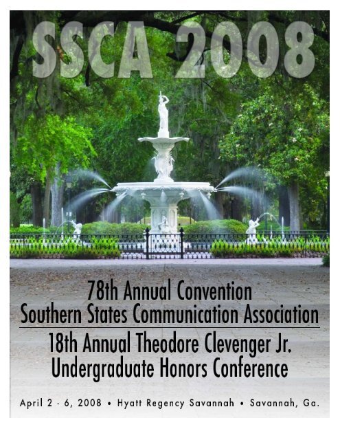 SSCA 2008 Convention Program - Southern States Communication